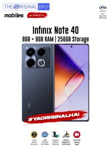Infinix Note 40 - 8GB RAM - 256GB Storage - PTA Approved - 12 Months Warranty - Black - The Original Bro Mobiles - TOB36